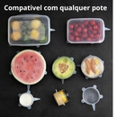 Kit Conjunto Tampas De Silicone Ajustável