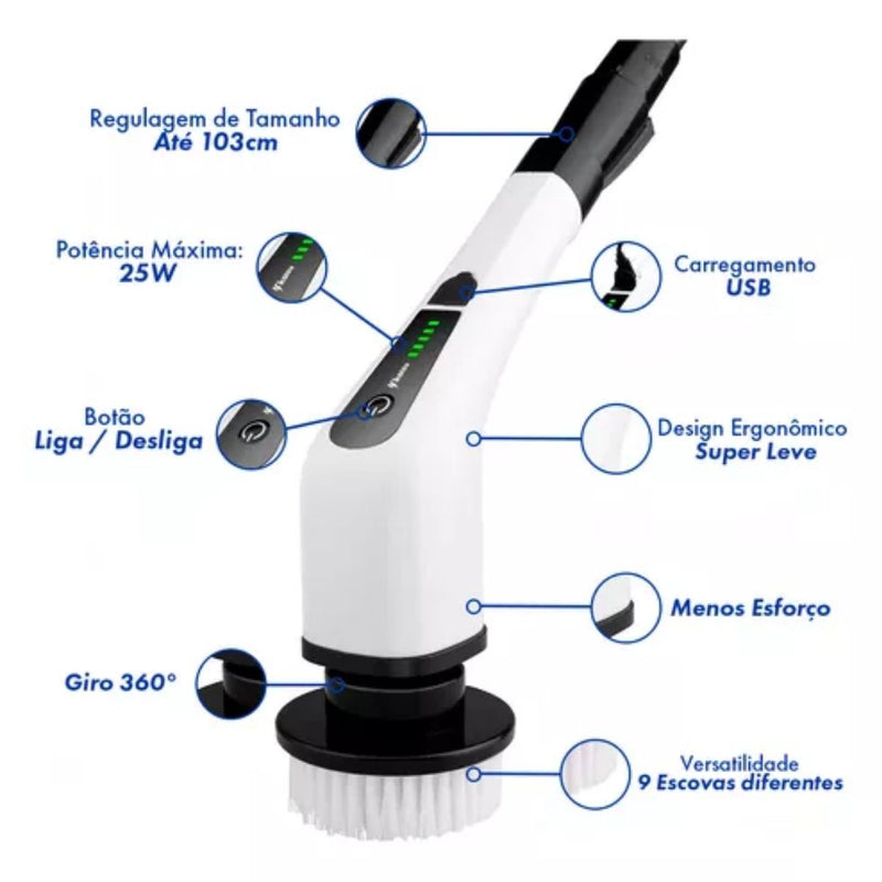 Escova de Limpeza Recarregável USB LustreMax
