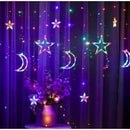 Cortina de Luzes 3M 220V com Estrelas e Símbolos Natalinos