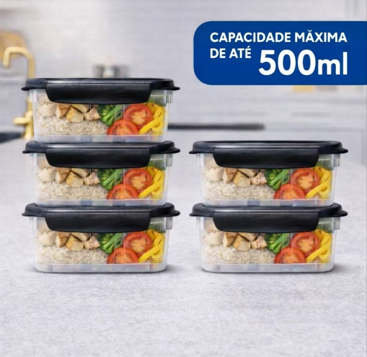 kit 5 potes guarda legumes