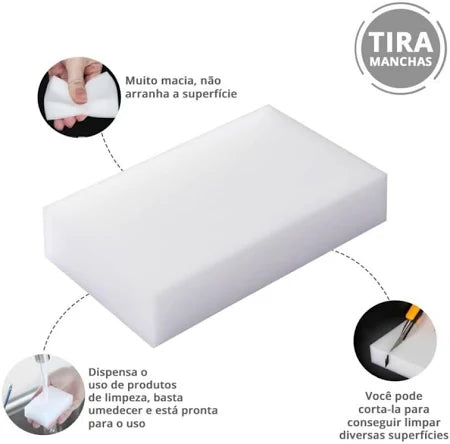 Kit 10 Esponjas Mágica Tira Manchas e Riscos